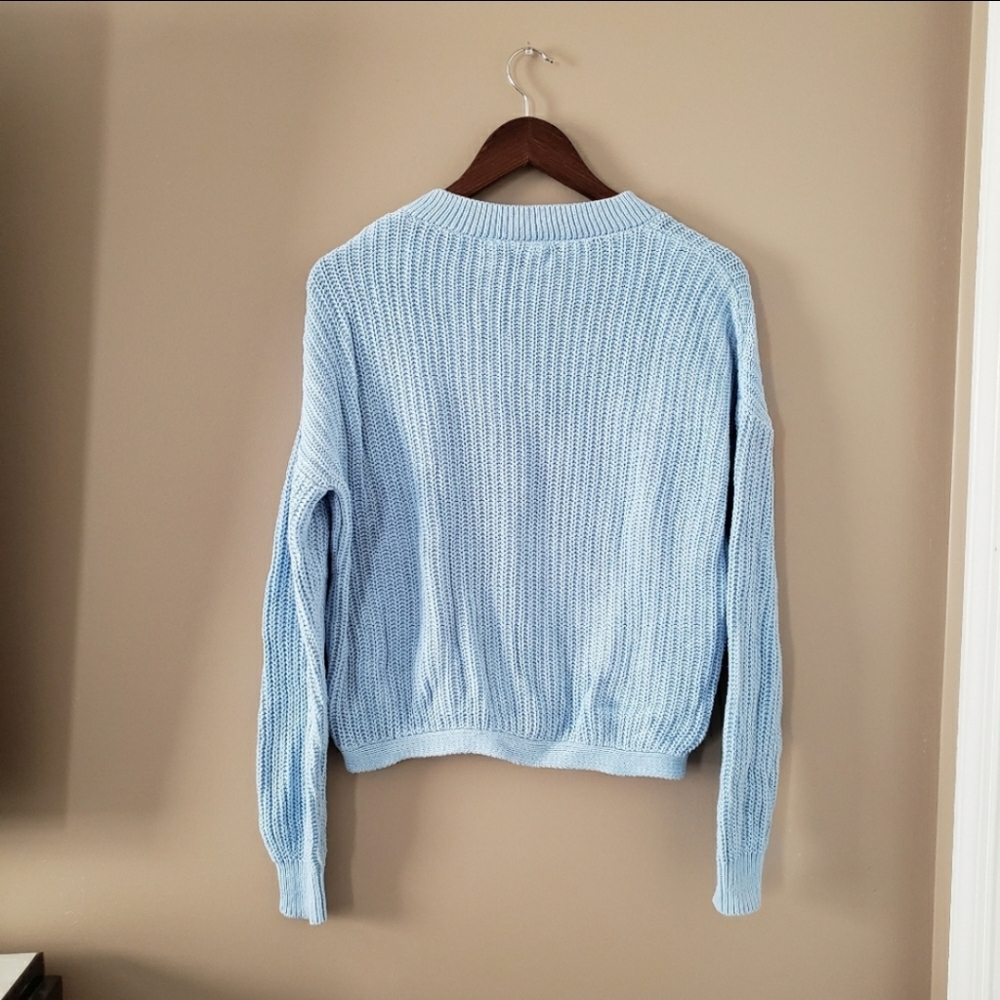 Blue Cable Knit Sweater